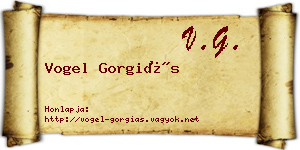 Vogel Gorgiás névjegykártya